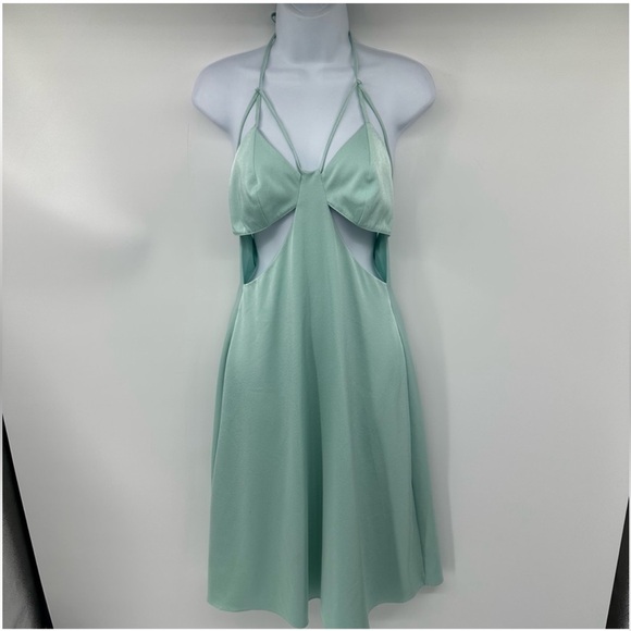 SAMANTHA SIPOS MINT GREEN BUTTERFLY SLIP DRESS - Picture 6 of 11